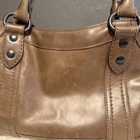 Preowned, Frye Leather Melissa Satchel Handbag Crossbody Beige Leather - Picture 3 of 6